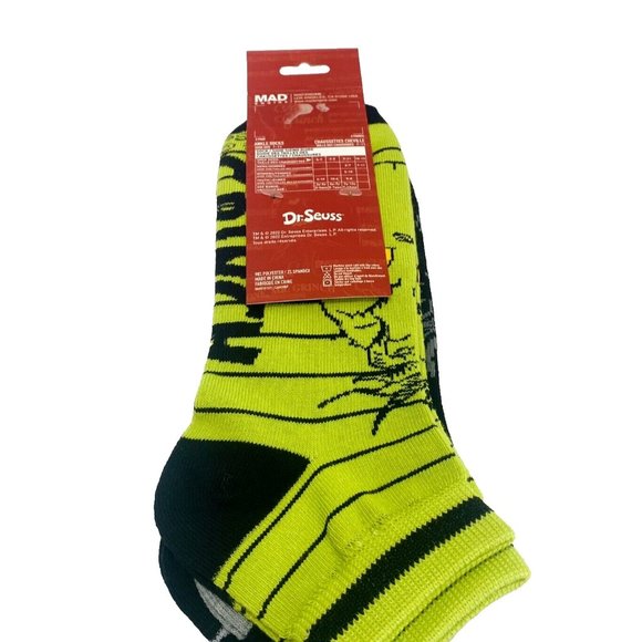 Dr. Seuss The Grinch Christmas Socks Unisex Festive Ankle Socks 3 Pack NEW - Picture 2 of 8